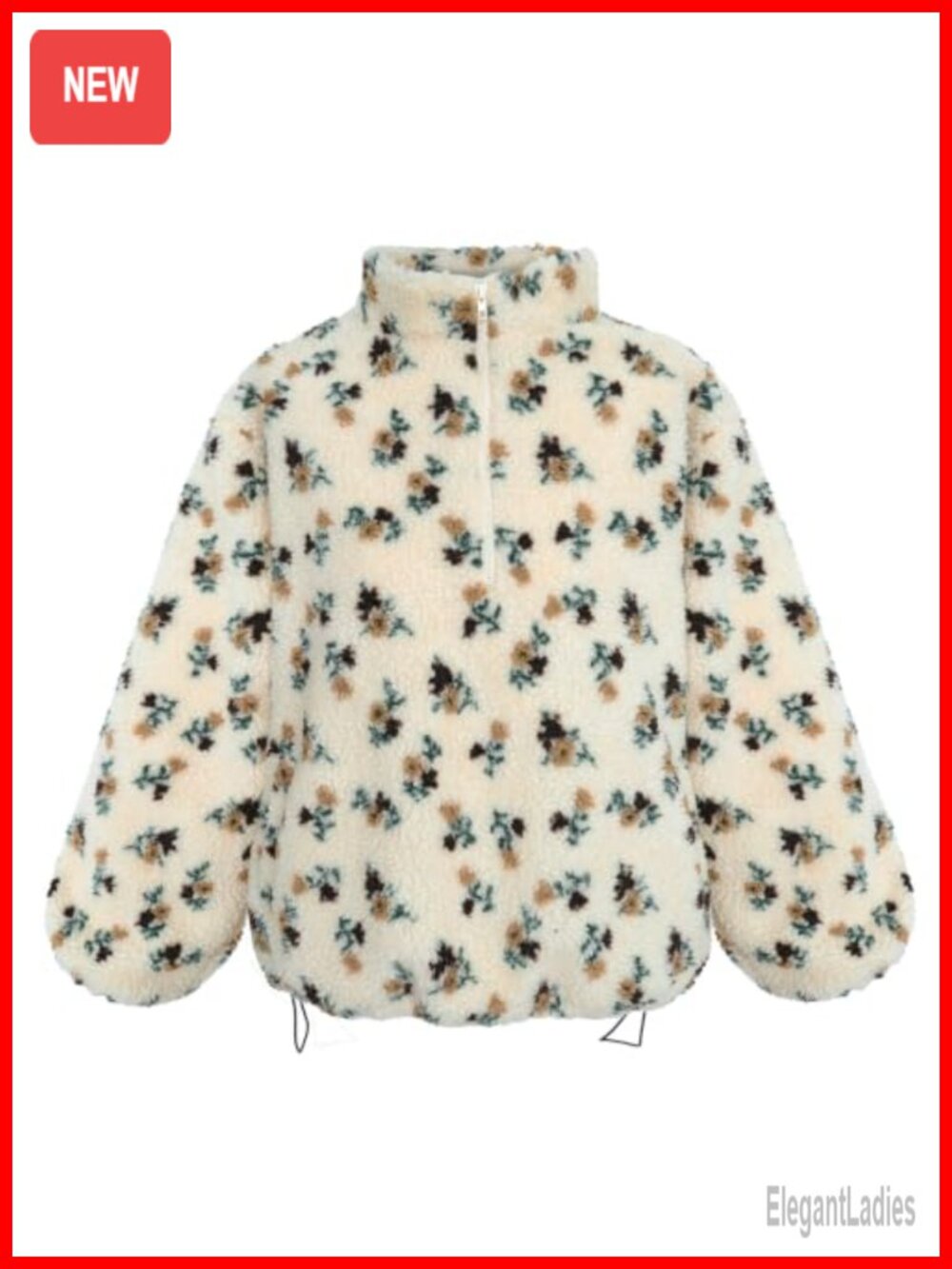 Fleece Quarter Zip Pullover Oversized Mock Neck Sherpa Sweatshirt